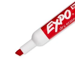 Expo Dry Erase Markers, Chisel Tip, Red, 12/Pack (80002)