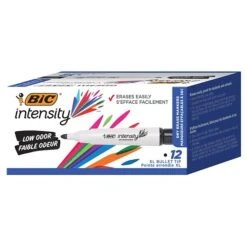 BIC Intensity Tank Dry Erase Markers, Chisel Tip, Black, 12/Pack (GDEM11-BLK)