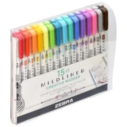 Zebra Mildliner Twin Tip Highlighters, Bullet/Chisel Tip, Assorted Inks, 15/Pack (78115) -Sharpie || Pentel || Bic Shop sp115832910 s7