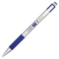 Zebra F-301 Retractable Ballpoint Pen, Fine Point, Blue Ink, Dozen (27120)
