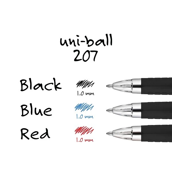 Uni-ball Uniball 207 Retractable Gel Pens, Bold Point, 1.0mm, Black Ink, 12/Pack (1790895) 5 Uni-ball Uniball 207 Retractable Gel Pens, Bold Point, 1.0mm, Black Ink, 12/Pack (1790895) - Image 5