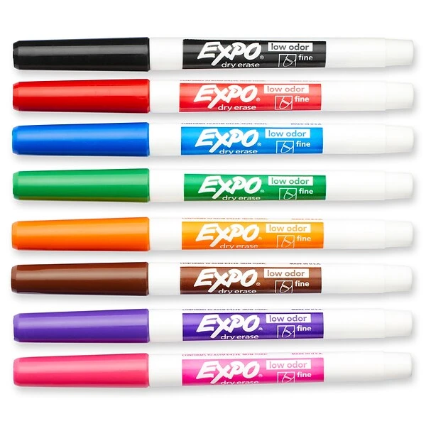 Expo Dry Erase Markers, Fine Tip, Assorted, 8/Pack (86601) 6 Expo Dry Erase Markers, Fine Tip, Assorted, 8/Pack (86601) - Image 6