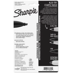 Sharpie Permanent Markers, Chisel Tip, Black, 4/Pack (38264) -Sharpie || Pentel || Bic Shop sp161466882 s7