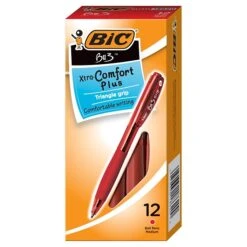 BIC BU3 Retractable Ballpoint Pens, Medium Point, Red Ink, Dozen (BU311RED)