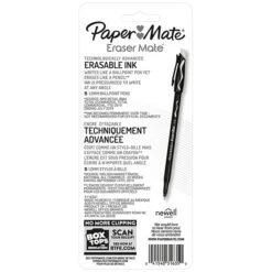 Paper Mate Eraser Mate Erasable Ballpoint Pen, Medium Point, Black Ink, 5/Pack (3163558PP) -Sharpie || Pentel || Bic Shop sp163415500 s7
