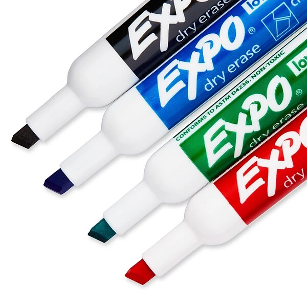 Expo Dry Erase Marker, Chisel Point, Assorted, 4/Pack (80074) 2 Expo Dry Erase Marker, Chisel Point, Assorted, 4/Pack (80074) - Image 2