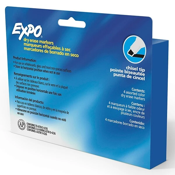 Expo Dry Erase Marker, Chisel Point, Assorted, 4/Pack (80074) 7 Expo Dry Erase Marker, Chisel Point, Assorted, 4/Pack (80074) - Image 7