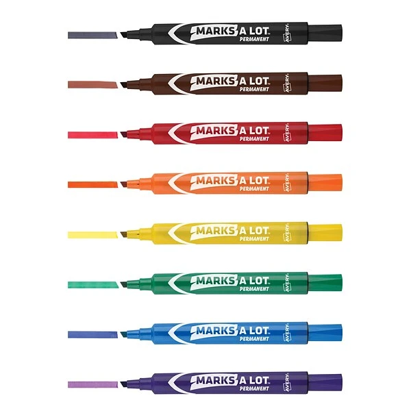 Avery Marks-A-Lot Permanent Markers, Chisel Tip, Assorted, Dozen (24800) 8 Avery Marks-A-Lot Permanent Markers, Chisel Tip, Assorted, Dozen (24800) - Image 8