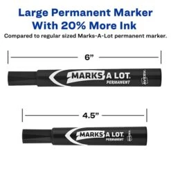 Avery Marks-A-Lot Permanent Marker, Chisel Tip, Black (08888)