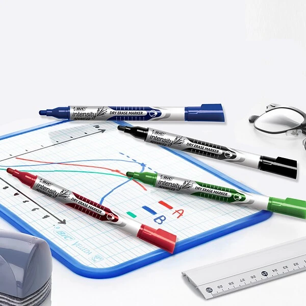 BIC Intensity Advanced Tank Dry Erase Markers, Chisel Tip, Assorted, 4/Pack (GELITP41-AST) 4 BIC Intensity Advanced Tank Dry Erase Markers, Chisel Tip, Assorted, 4/Pack (GELITP41-AST) - Image 4