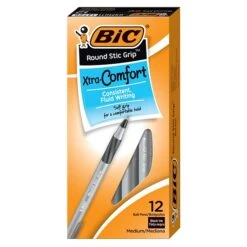 BIC Xtra Comfort Round Stic Grip Ballpoint Pens, Medium Point, Black Ink, Dozen (13726/GSMG11) -Sharpie || Pentel || Bic Shop sp172321543 s7