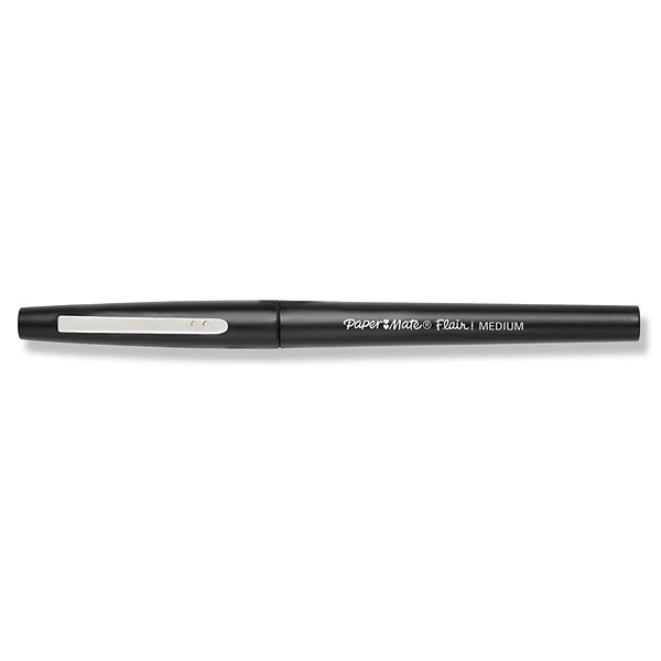 Paper Mate Flair Felt Pen, Medium Point, Black Ink, Dozen (8430152) 1 Paper Mate Flair Felt Pen, Medium Point, Black Ink, Dozen (8430152)