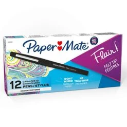 Paper Mate Flair Felt Pen, Medium Point, Black Ink, Dozen (8430152) 13 Paper Mate Flair Felt Pen, Medium Point, Black Ink, Dozen (8430152) -Sharpie || Pentel || Bic Shop sp174873177 s7