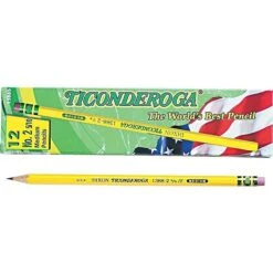Ticonderoga The World's Best Pencil Wooden Pencil, 2.2mm, #2.5 Medium Lead, Dozen (13885)