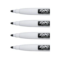Expo Magnetic Dry Erase Markers, Fine Tip, Black, 4/Pack (1944745) -Sharpie || Pentel || Bic Shop sp42113910 s7