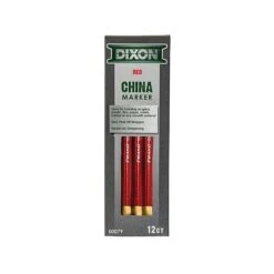 Dixon Phano Bold Tip China Markers, Red, 12/Pack (00079)