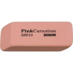 Dixon Pink Carnation Large Erasers, Pink, Dozen (38910)