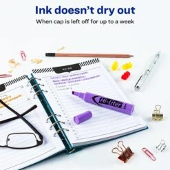 Avery Hi-Liter Tank Highlighter, Chisel Tip, Purple, Dozen (24060) -Sharpie || Pentel || Bic Shop sp60783237 s7