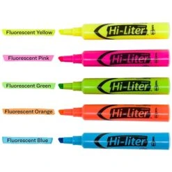 Avery HI-LITER The Original Tank Highlighters, Chisel, Assorted Fluorescent, 12/Set (98034) -Sharpie || Pentel || Bic Shop sp60783424 s7