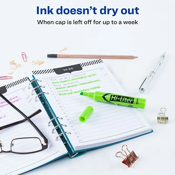 Avery Hi-Liter Tank Highlighters, Chisel, Green, Dozen (24020) 4 Avery Hi-Liter Tank Highlighters, Chisel, Green, Dozen (24020) - Image 4