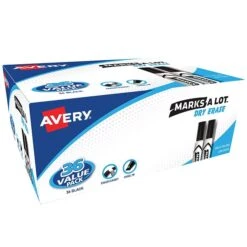 Avery Marks-A-Lot Desk-Style Dry Erase Markers, Chisel Tip, Assorted, 24/Pack (98188) -Sharpie || Pentel || Bic Shop sp71099721 s7