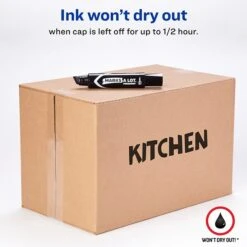 Avery Marks A Lot Permanent Markers, Chisel Point, Black, 12/Pack (24148)