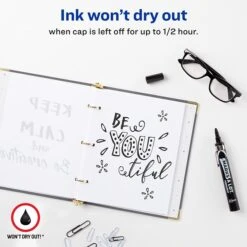 Avery Marks-A-Lot Large Desk-Style Permanent Marker, Bullet Tip, Black (24878)