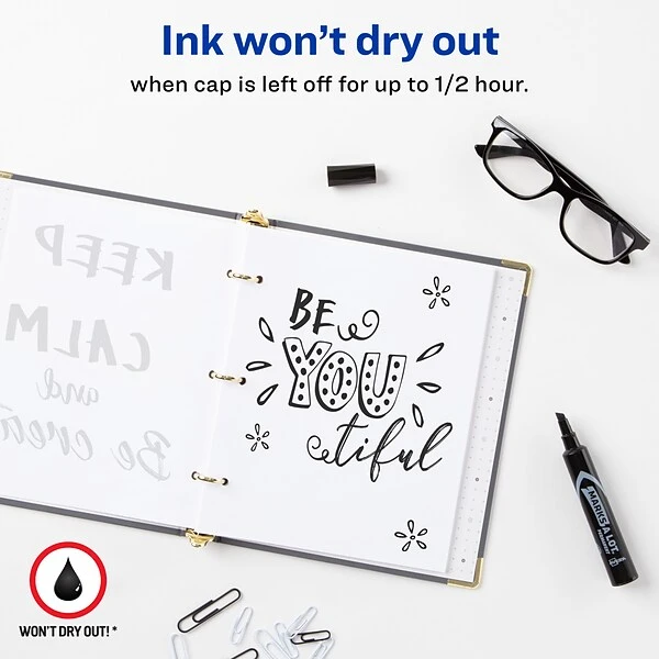 Avery Marks-A-Lot Desk-Style Permanent Markers, Chisel Tip, Black, 12/Pack (07888) 1 Avery Marks-A-Lot Desk-Style Permanent Markers, Chisel Tip, Black, 12/Pack (07888)