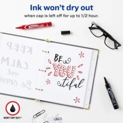 Avery Marks-A-Lot Desk-Style Permanent Markers, Chisel Tip, Assorted, 24/Pack (98187)